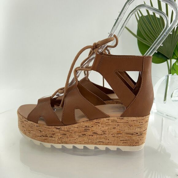Sorel Brown Wedge Sandals - Picture 6 of 16